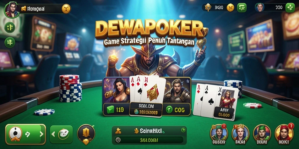 Gameplay seru DEWAPOKER dengan strategi dan interaksi pemain.
