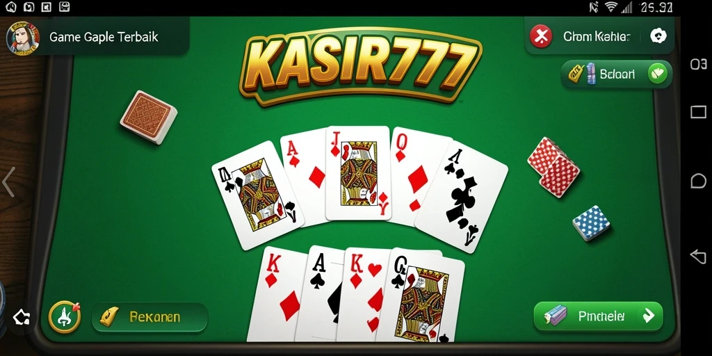 Tampilan gameplay KASIR777 dengan kartu Gaple yang menarik.