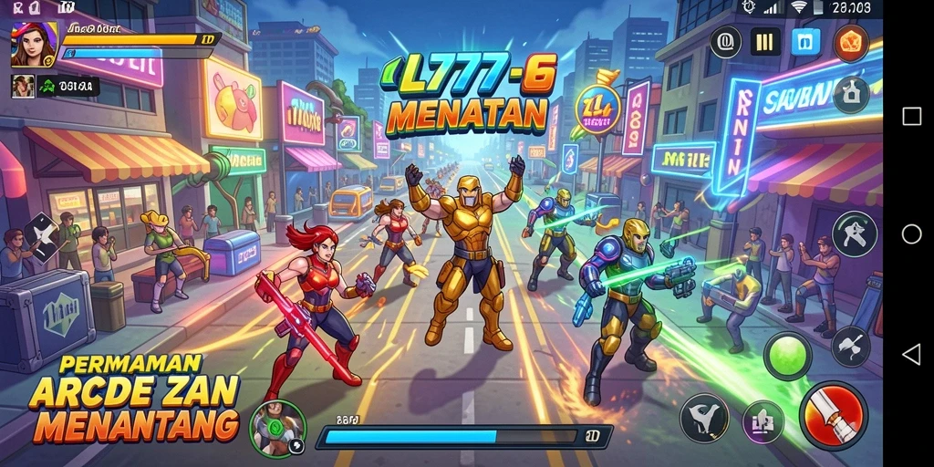Tampilan gameplay seru dari L777 dengan grafis warna-warni.